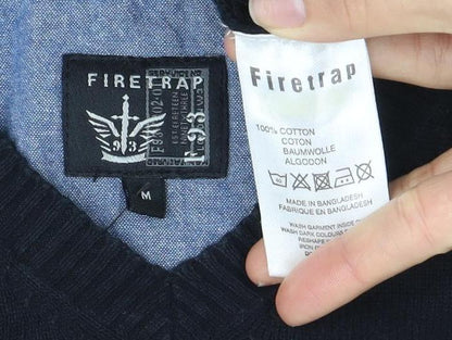 Firetrap Men's Black V-Neck Pullover Jumper M