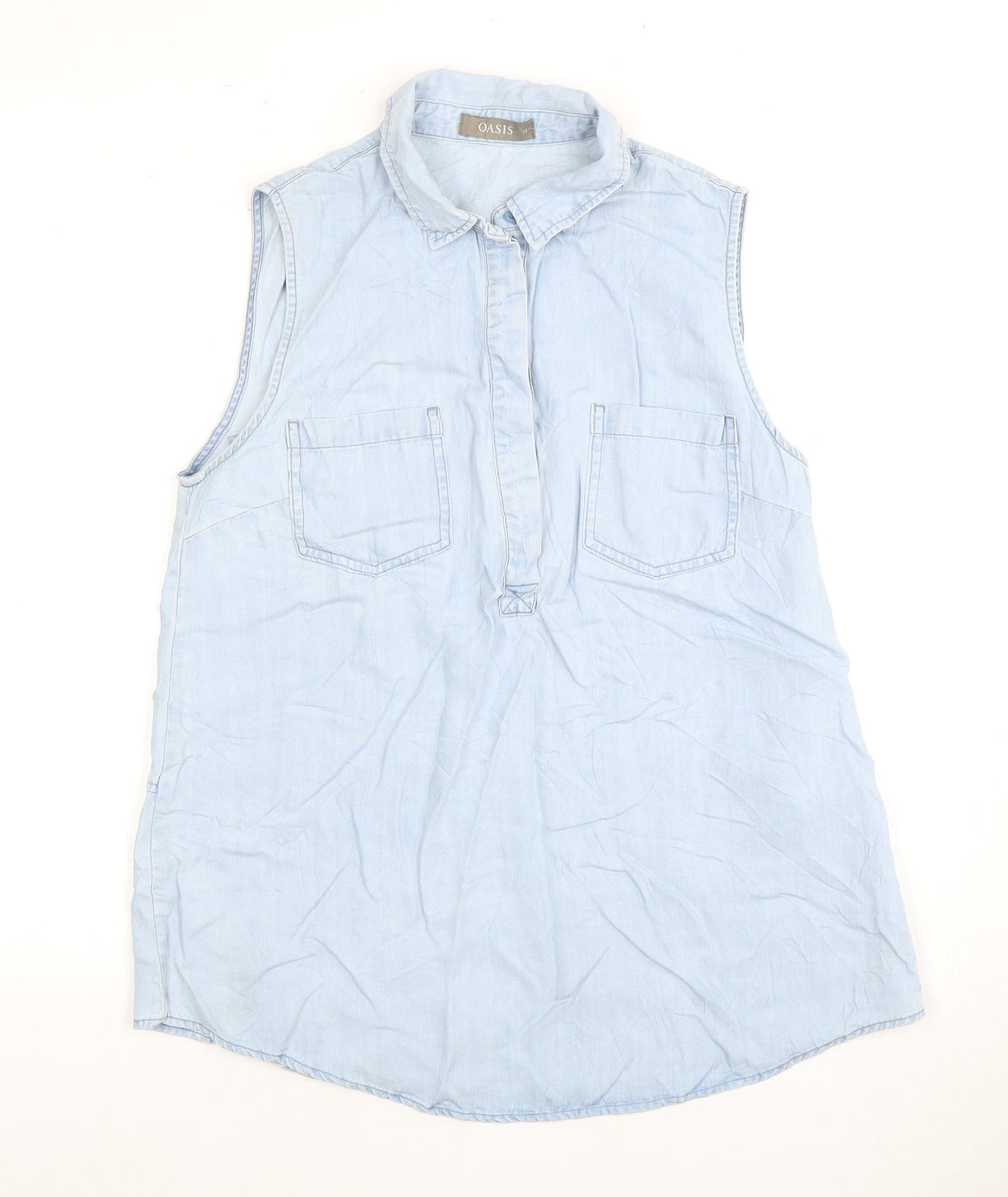 Womens UK Size 12 Oasis Blue Tunic Tank
