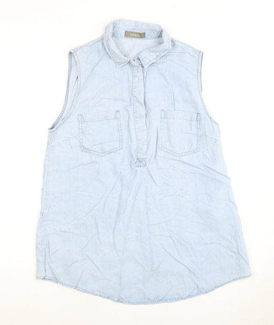 Womens UK Size 12 Oasis Blue Tunic Tank