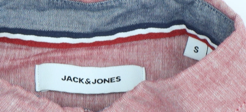 Mens UK Collar Size S JACK & JONES Smart Red  Dress Shirt