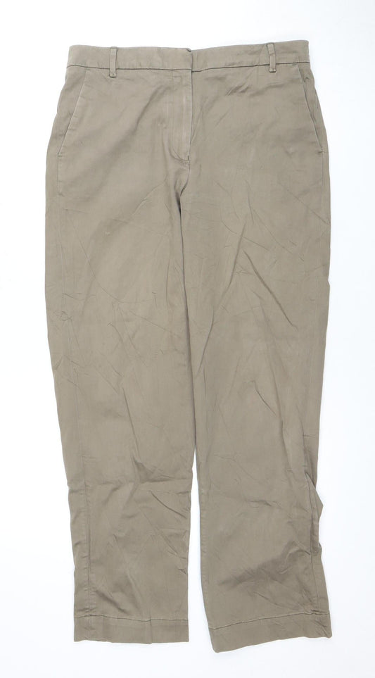 Reiss Women's Beige Cotton Trousers Size 10