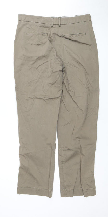 Reiss Women's Beige Cotton Trousers Size 10