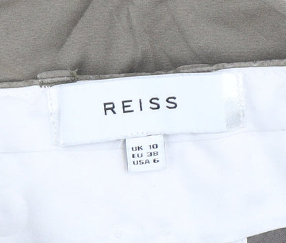 Reiss Women's Beige Cotton Trousers Size 10