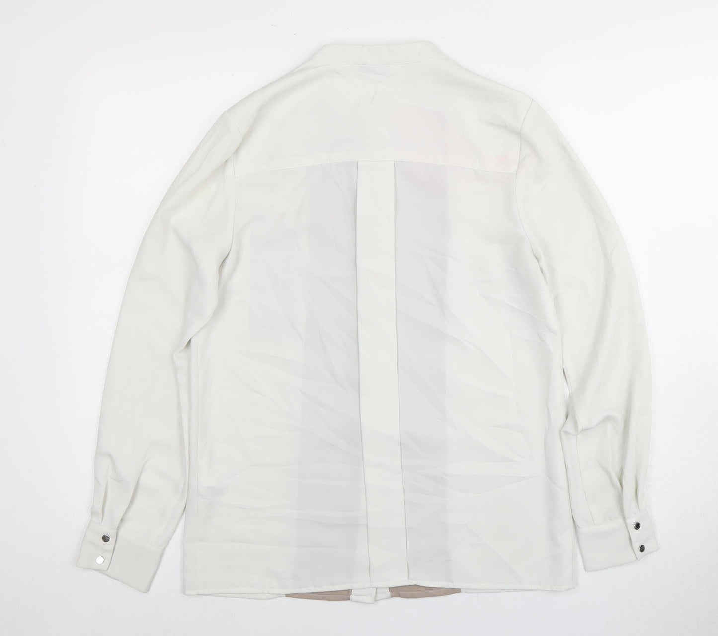 Womens UK Size 8 Warehouse Ivory Basic Blouse