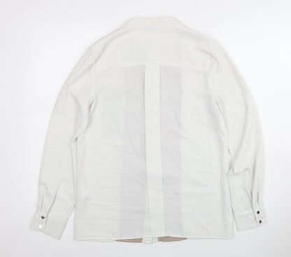Womens UK Size 8 Warehouse Ivory Basic Blouse
