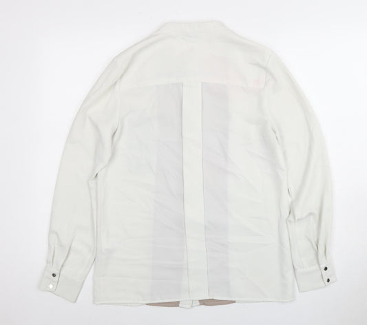 Womens UK Size 8 Warehouse Ivory Basic Blouse