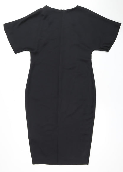 Debut Women's Black Sheath Dress, Size 8, Half Sleeve