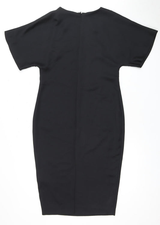 Debut Women's Black Sheath Dress, Size 8, Half Sleeve
