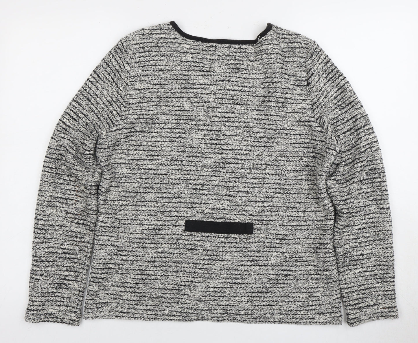 Bon Collection Women's M Black Cardigan, Round Neck