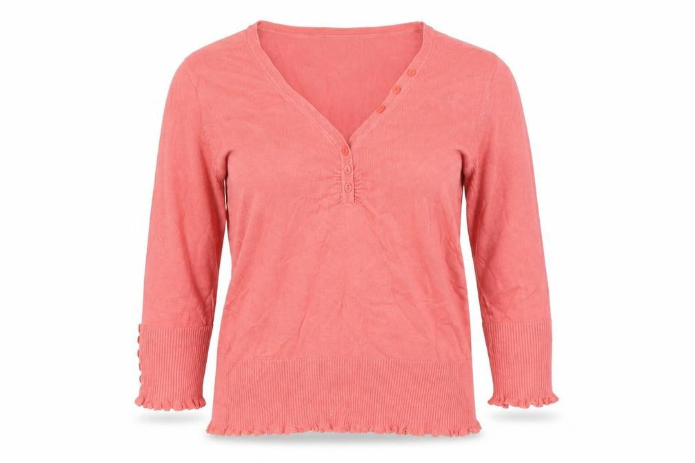 Womens UK Size L John Lewis Red Henley Jumper