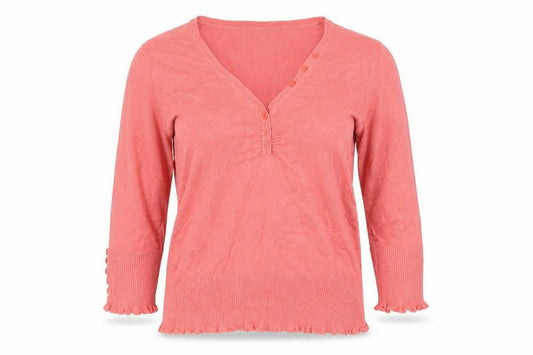 Womens UK Size L John Lewis Red Henley Jumper