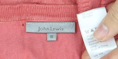 Womens UK Size L John Lewis Red Henley Jumper