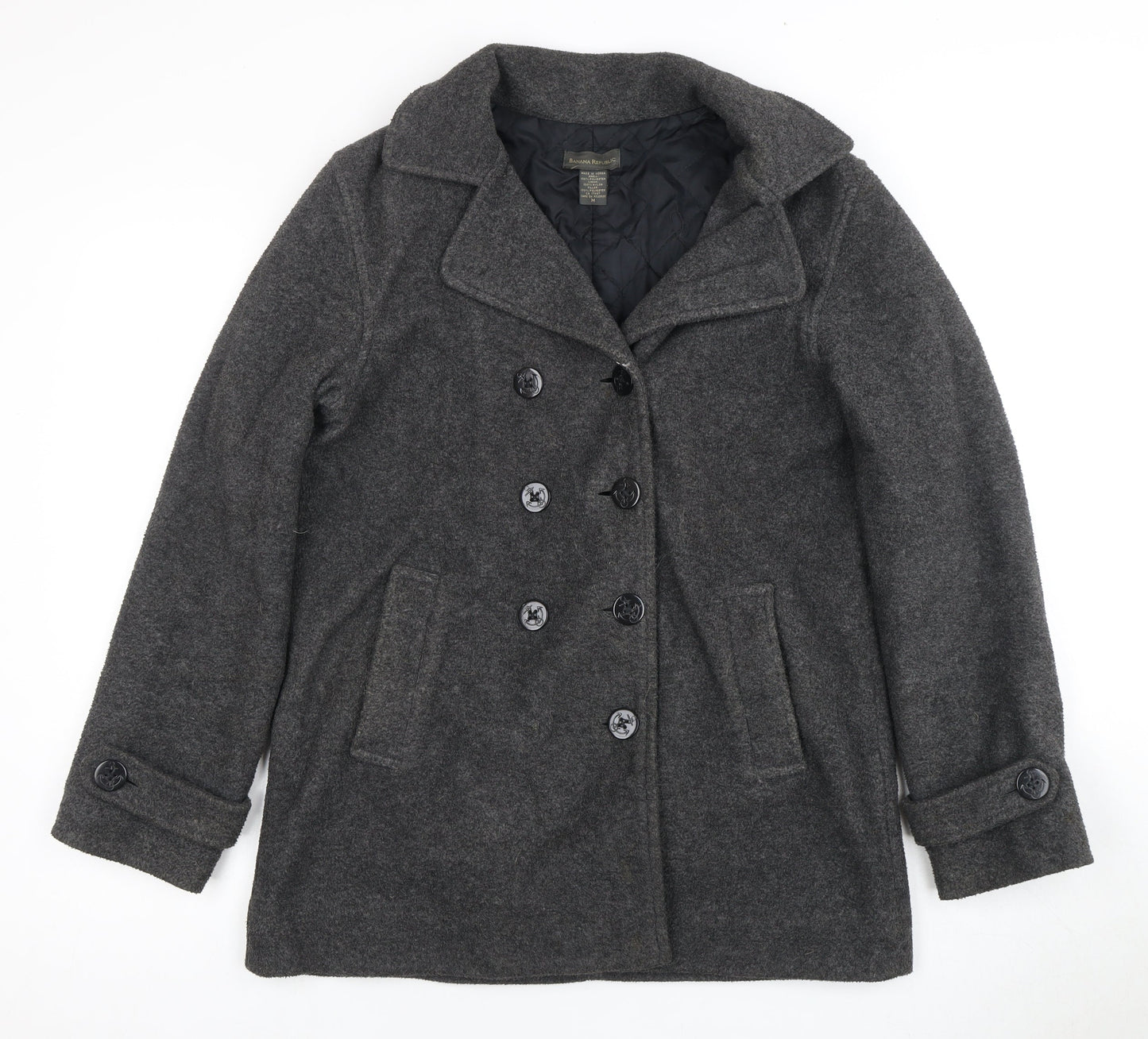 Banana Republic Women's Grey Pea Coat M