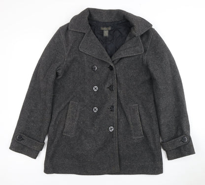 Banana Republic Women's Grey Pea Coat M