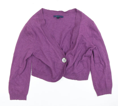Womens UK Size 14 Berkertex Purple Cardigan Jumper