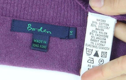 Womens UK Size 14 Berkertex Purple Cardigan Jumper