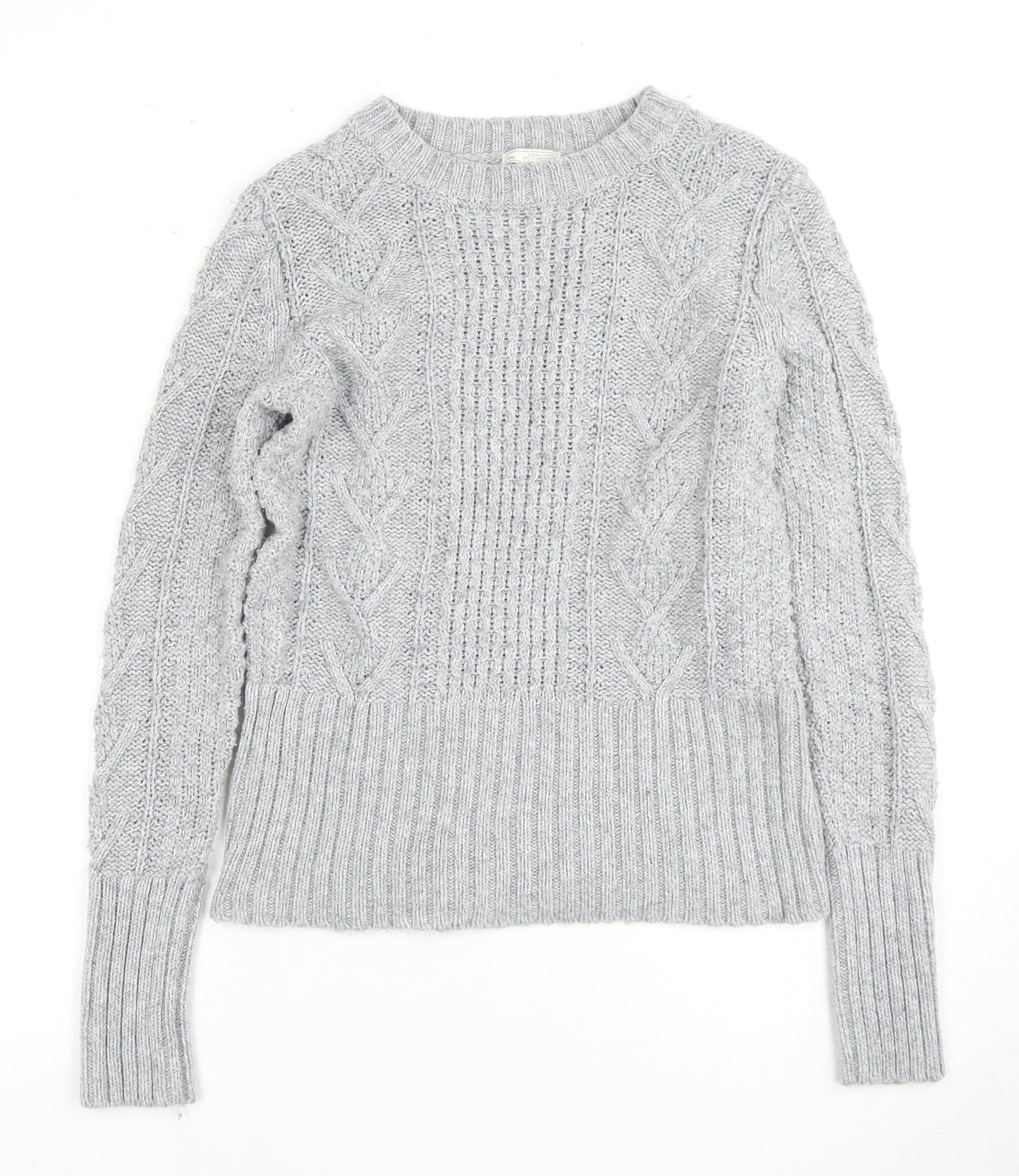 Gap Women's Grey Cable Knit Pullover Jumper Size S