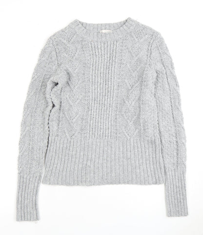Gap Women's Grey Cable Knit Pullover Jumper Size S