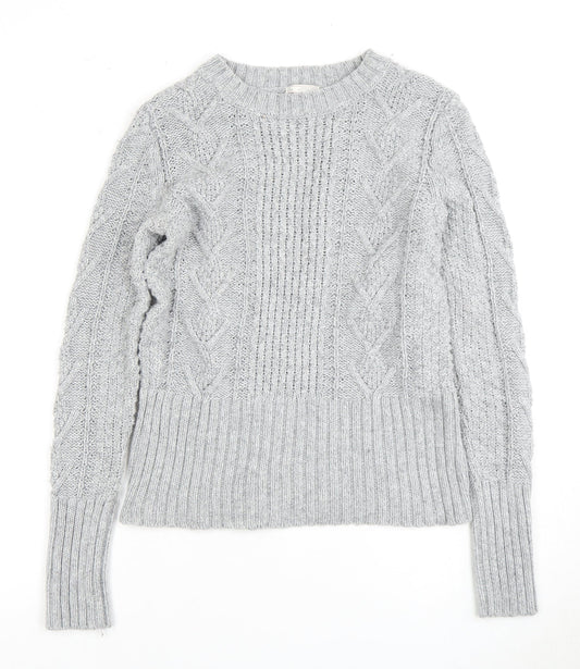 Gap Women's Grey Cable Knit Pullover Jumper Size S