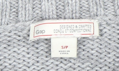 Gap Women's Grey Cable Knit Pullover Jumper Size S