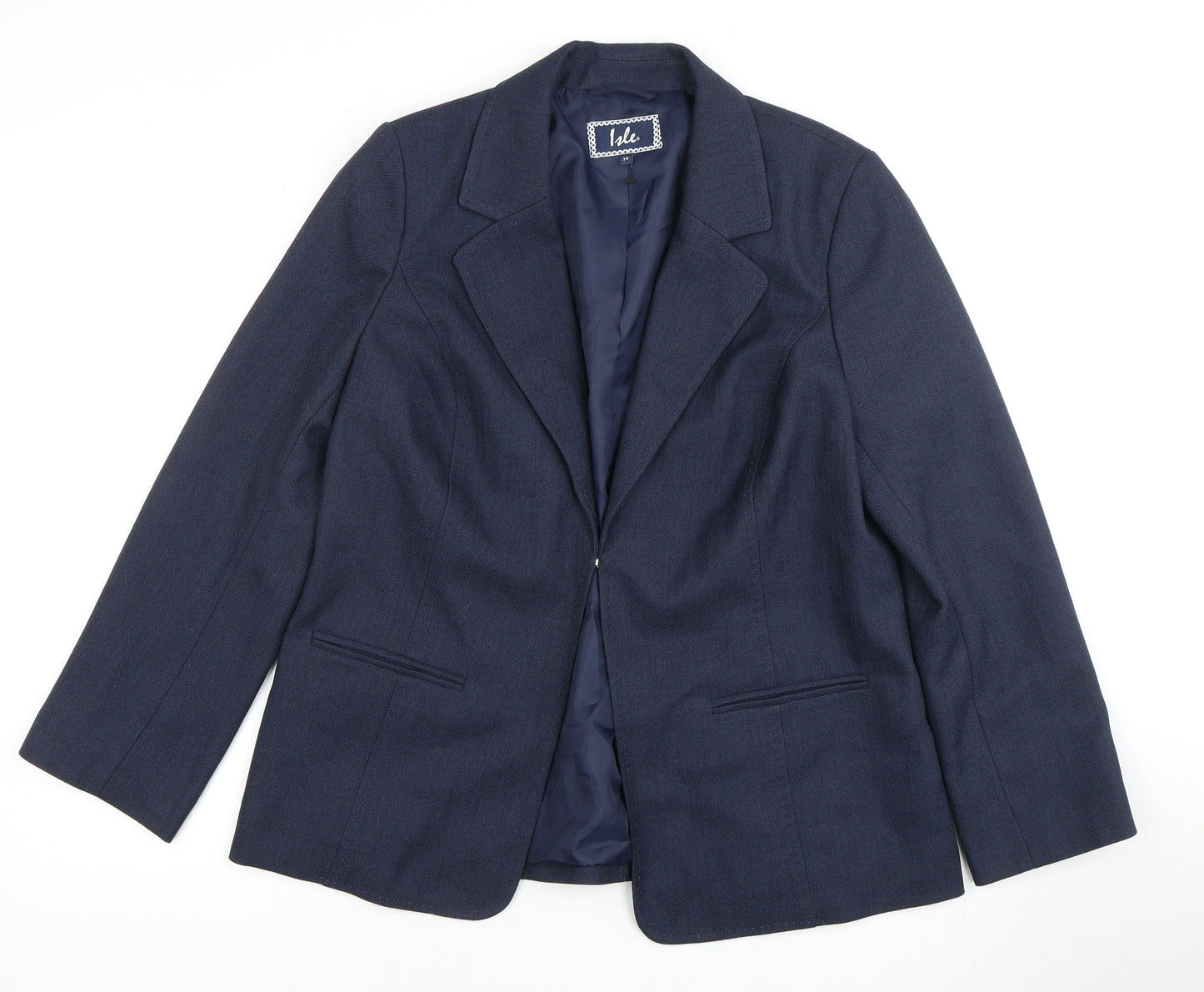 Lulu Women's Blue Suit Jacket Size 14 Regular Fit