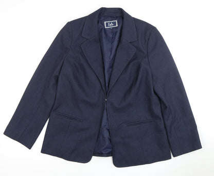 Lulu Women's Blue Suit Jacket Size 14 Regular Fit