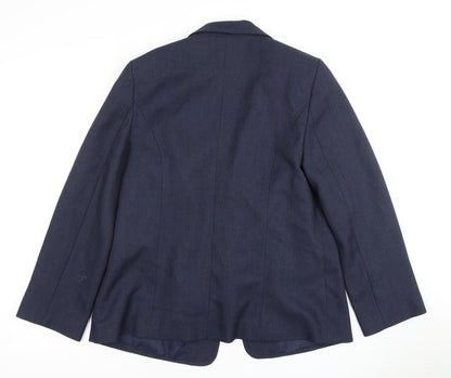 Lulu Women's Blue Suit Jacket Size 14 Regular Fit