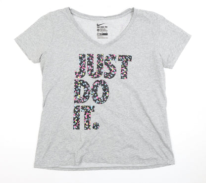 Womens UK Size XL Nike Grey Basic T-Shirt