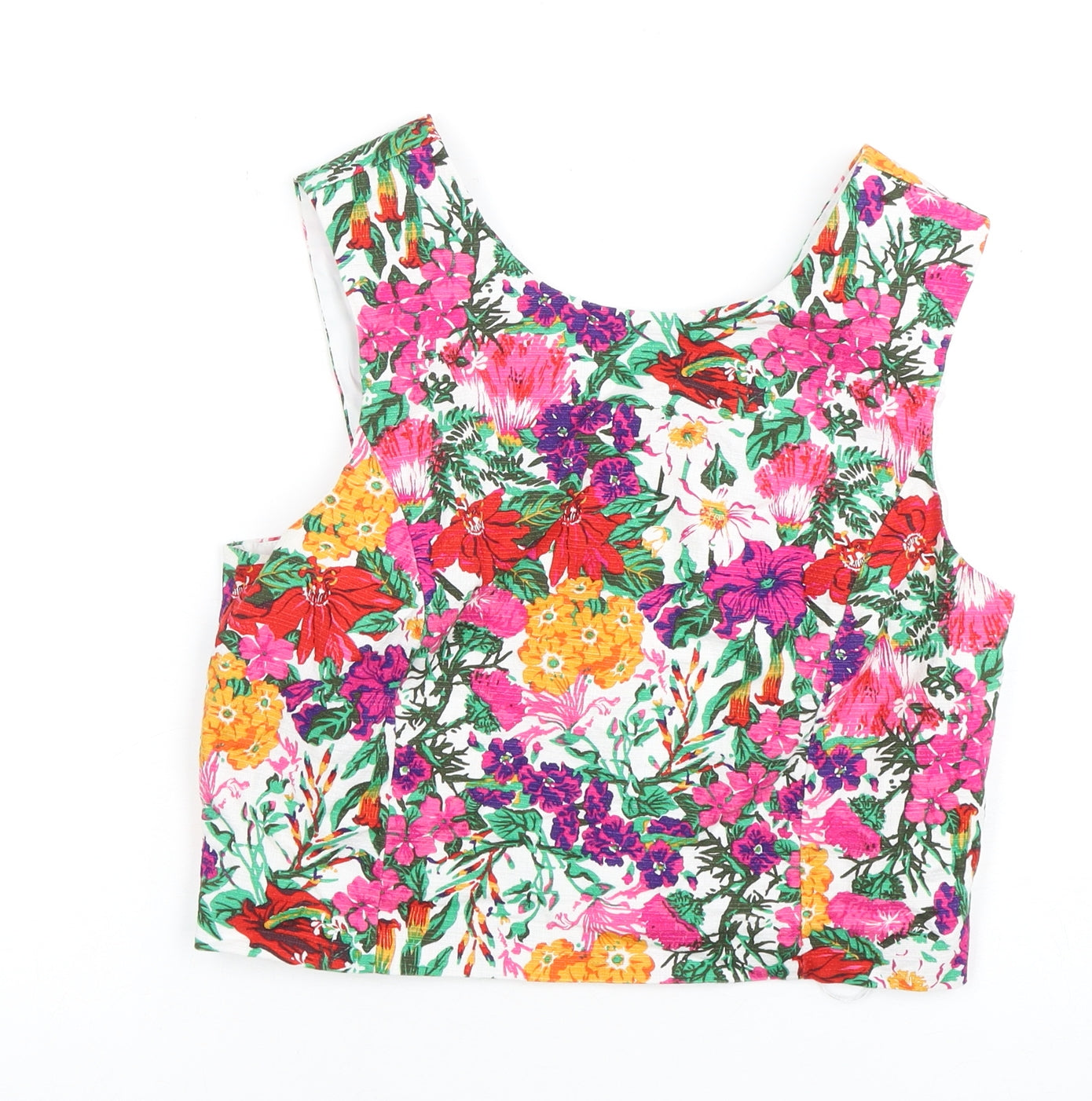 Womens UK Size 10 Oasis Multicoloured Cropped Tank