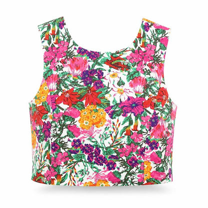 Womens UK Size 10 Oasis Multicoloured Cropped Tank