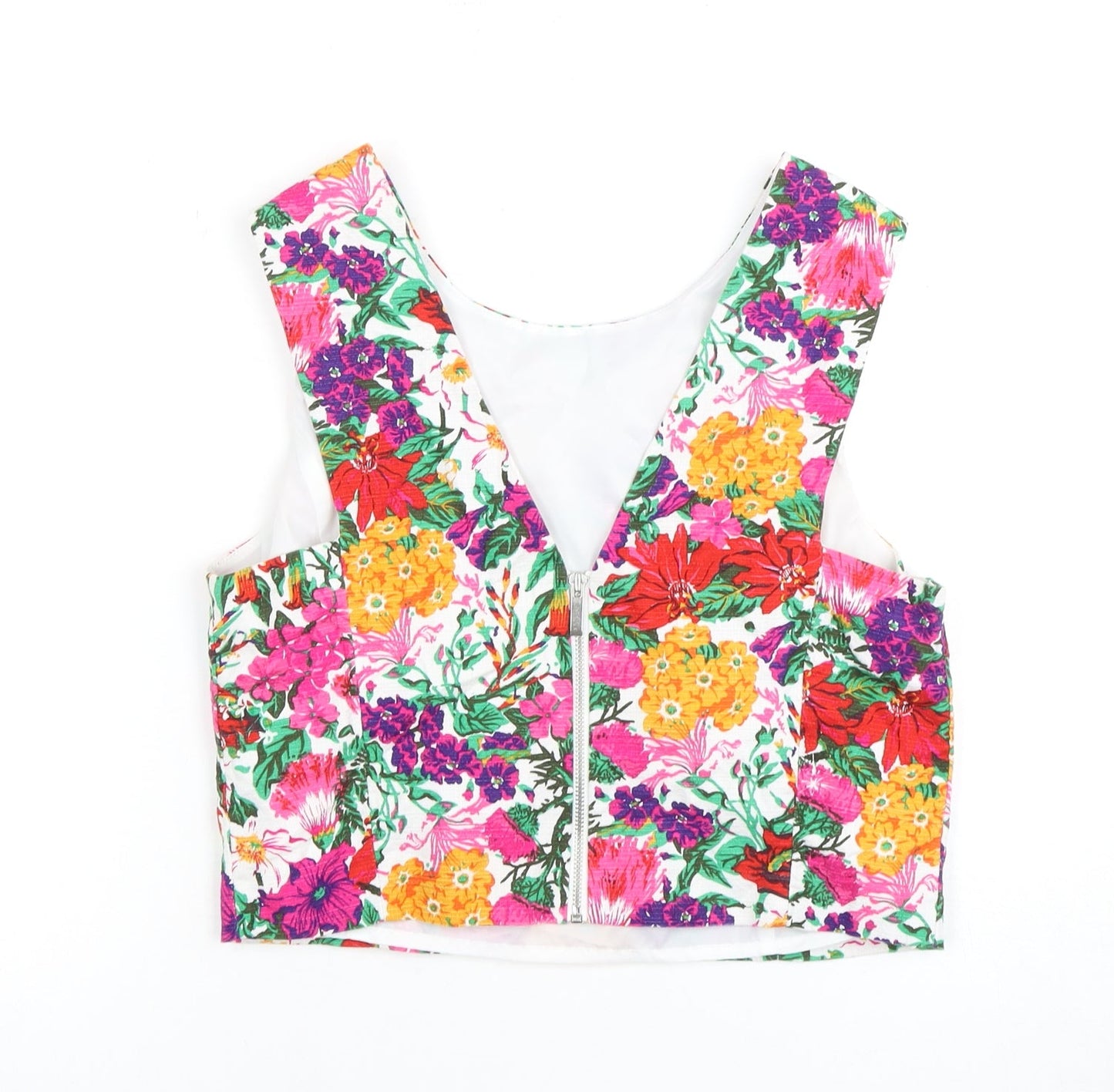 Womens UK Size 10 Oasis Multicoloured Cropped Tank