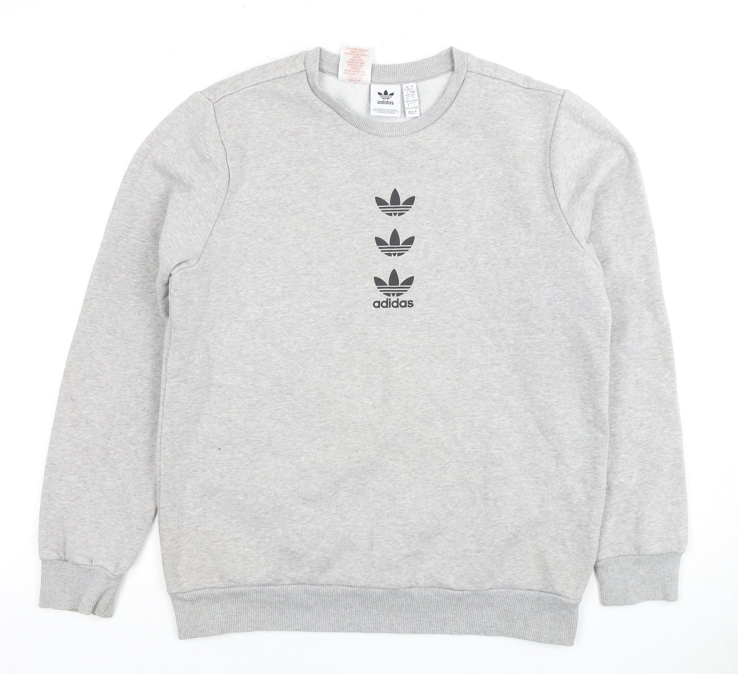 Adidas Boys Grey Pullover Sweatshirt 13-14 Years Logo Design
