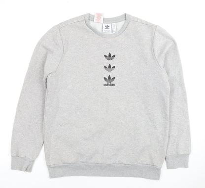 Adidas Boys Grey Pullover Sweatshirt 13-14 Years Logo Design