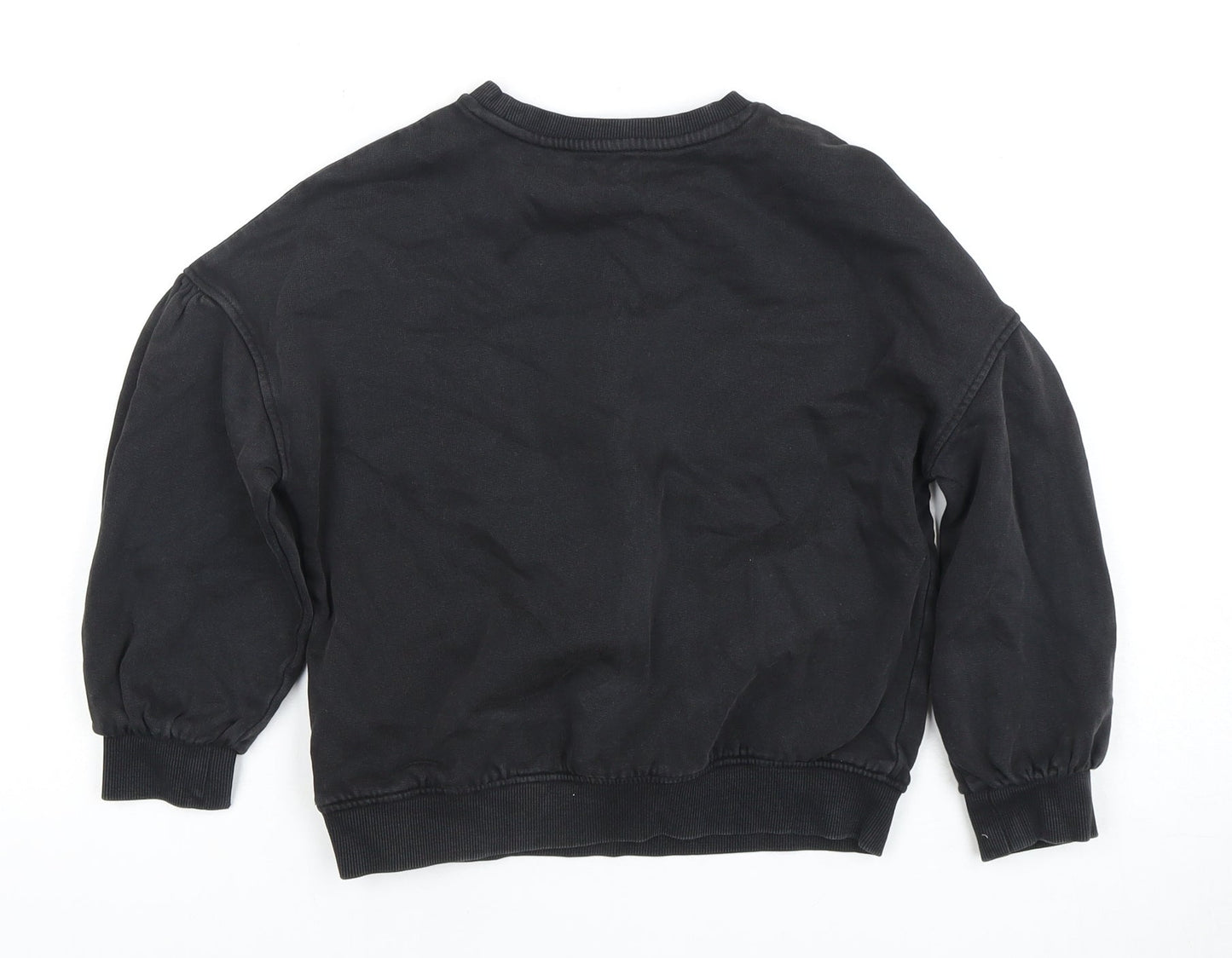 Marks and Spencer Girls Black Crew Neck Disney Sweatshirt Size 8