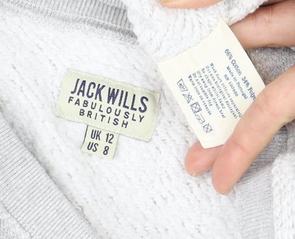 Womens UK Size 12 Jack Wills Grey Pullover Sweatshirt