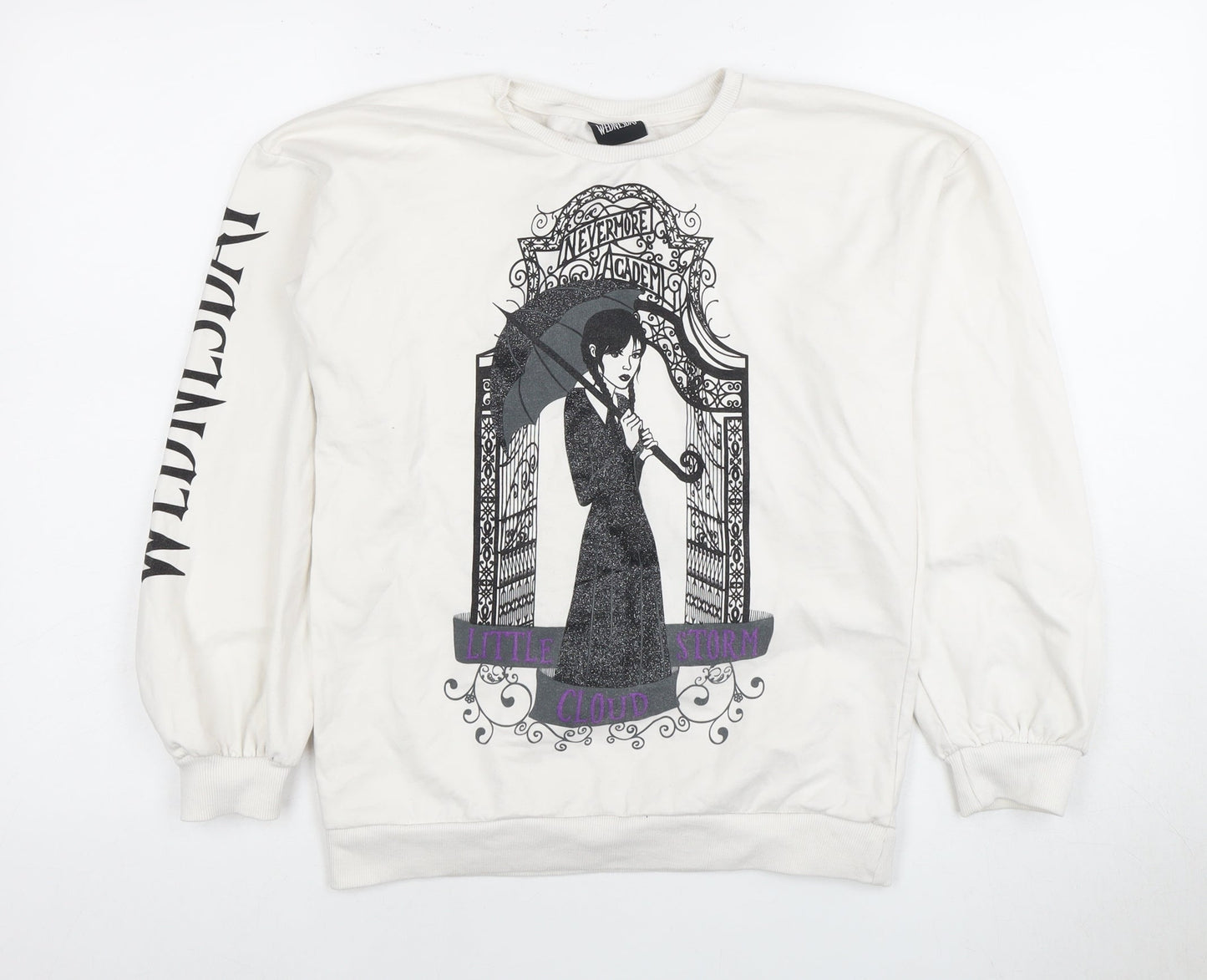 Girls White Wednesday Graphic Pullover Sweatshirt 13 Years