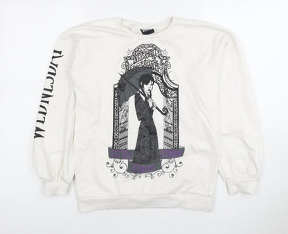 Girls White Wednesday Graphic Pullover Sweatshirt 13 Years
