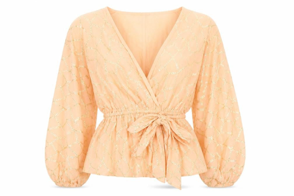 Womens UK Size 8 River Island Pink Wrap Blouse