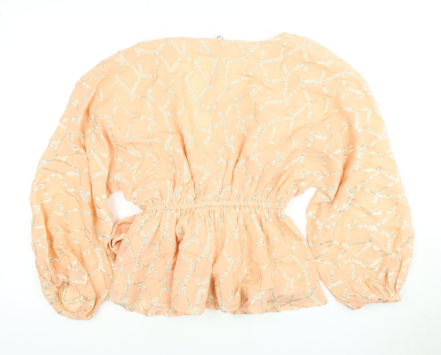 Womens UK Size 8 River Island Pink Wrap Blouse
