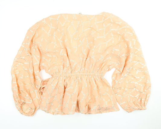 Womens UK Size 8 River Island Pink Wrap Blouse