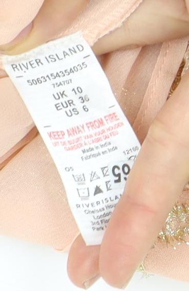 Womens UK Size 8 River Island Pink Wrap Blouse