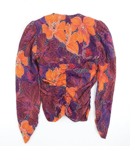 Womens UK Size 8 Zara Multicoloured Basic Blouse