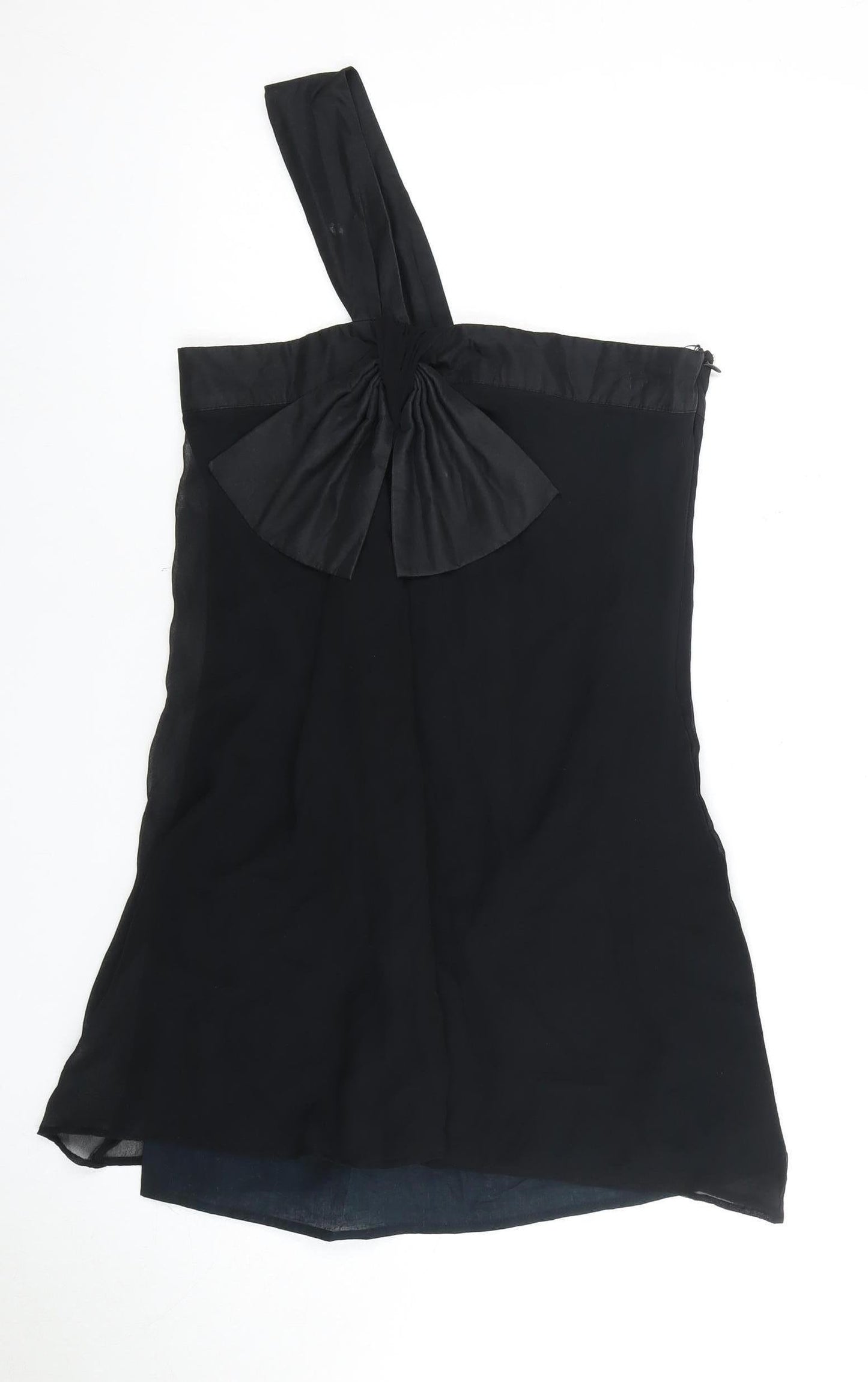 Womens UK Size 8 Lipsy Black Wrap Blouse