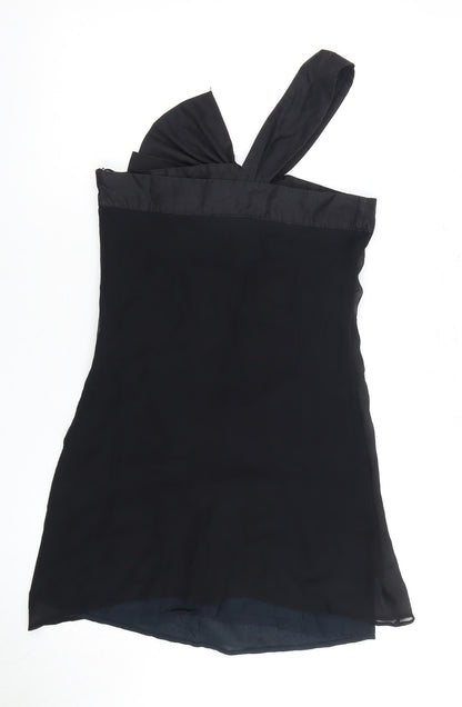 Womens UK Size 8 Lipsy Black Wrap Blouse