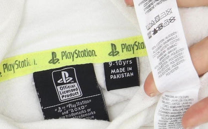 PlayStation Boys White Pullover Hoodie 9-10 Years