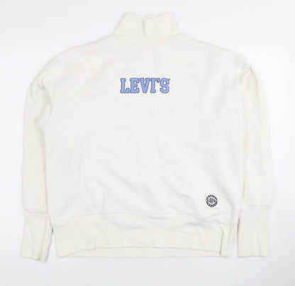 Levi's Ivory Graphic Print Women's XS Mock Neck Sweatshirt