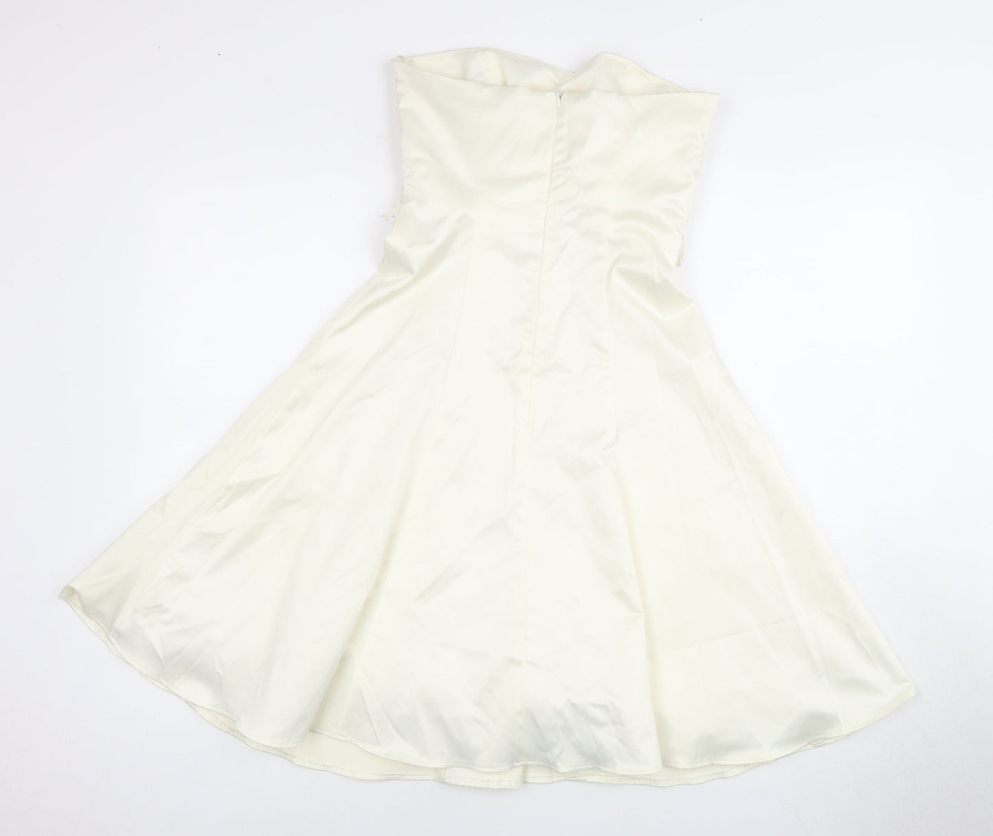 Jane Norman Women's Ivory A-Line Midi Dress, Size 8