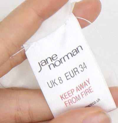 Jane Norman Women's Ivory A-Line Midi Dress, Size 8