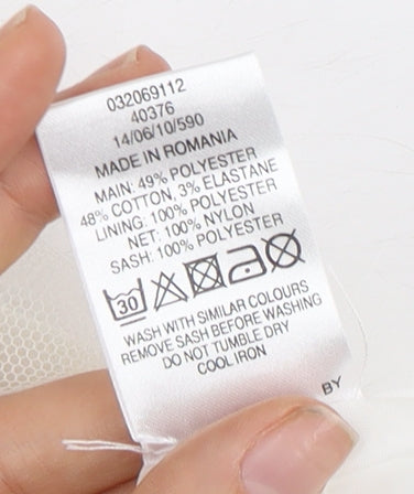 Jane Norman Women's Ivory A-Line Midi Dress, Size 8