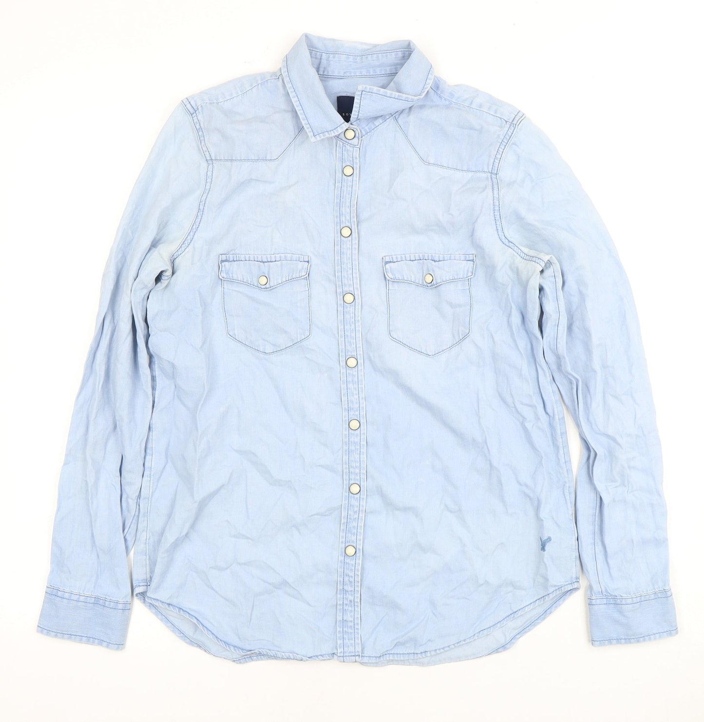 Unisex Adults UK Size S American Eagle Blue Basic Button-Up